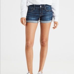 American Eagle Cuffed Denim Shorts Medium Blue